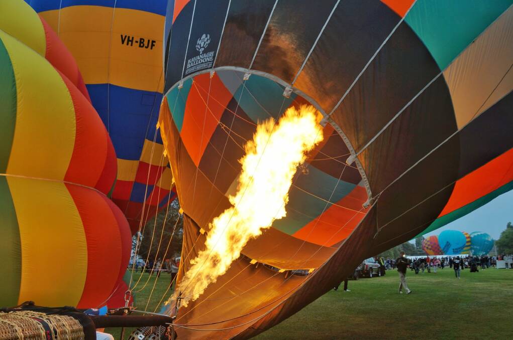 Balloons took to the skies on Sunday morning, but have been grounded since then. Photo: Megan Dingwall