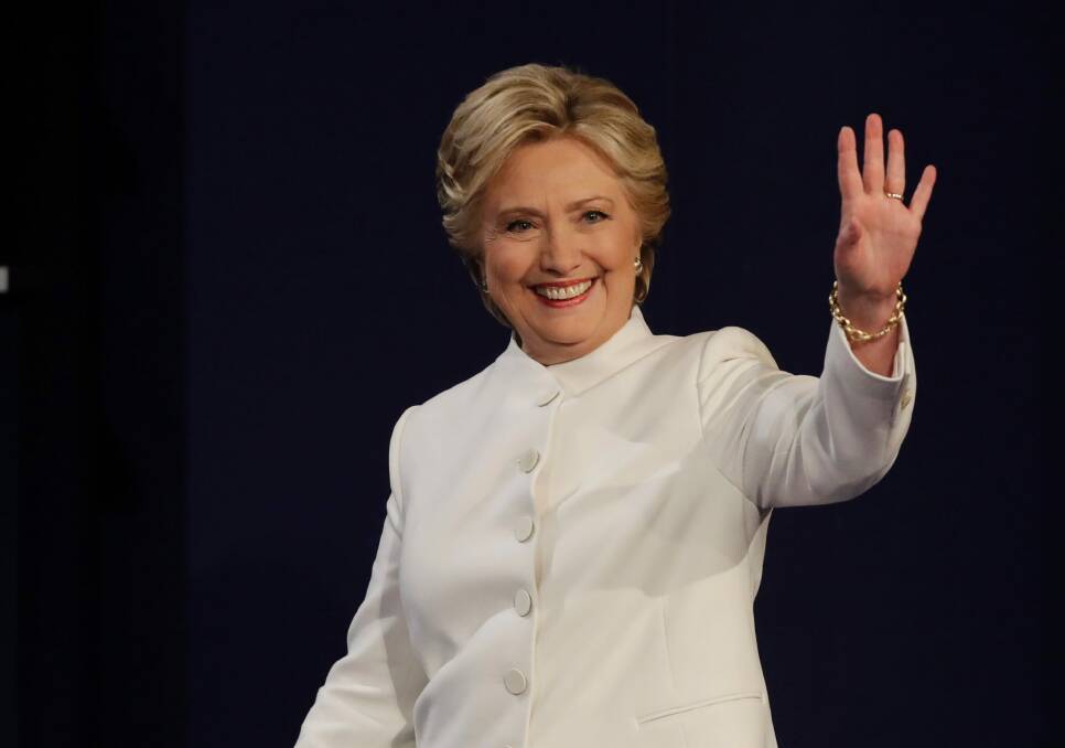 After wearing blue and red to the two previous debates, Hillary Clinton wore all white to take on Donald Trump in Vegas. Photo: Patrick Semansky