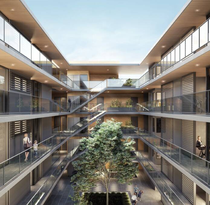 Internal designs for the proposed apartments. Belconnen Community Council chair Damien Haas said the area is experiencing a surge of development. Photo: Supplied