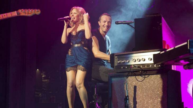 Kylie performs with Coldplay at Sydney's Enmore Theatre Photo: Daniel Boud