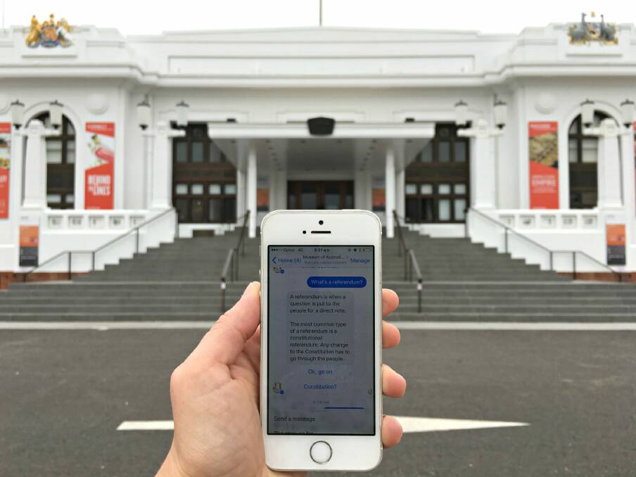 The Museum of Australian Democracy has launched a chatbot for Facebook Messenger to help mark the 50th anniversary of the 1967 referendum. Photo: Supplied