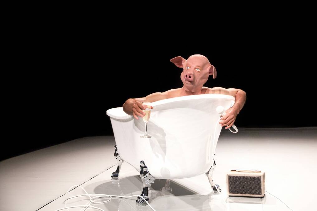 Raoul Craemer transfroms into a pig in <I>Pigman's Lament<I>.  Photo: Shelly Higgs