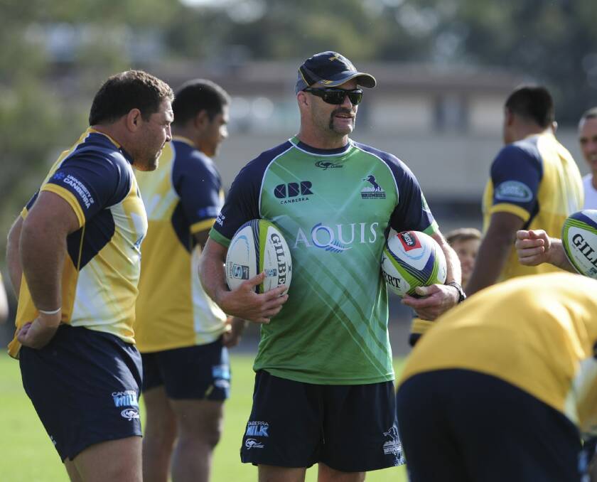 Tightening up: Brumbies defence coach Peter Ryan says the team can fix its defensive errors against the Highlanders. Photo: Graham Tidy