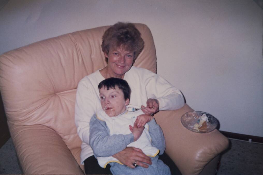 Heather Ponting and her profoundly disabled son Brett, who died in 2000 after he was left alone by carers and drowned in his bath at a government-run group home. Photo: Supplied