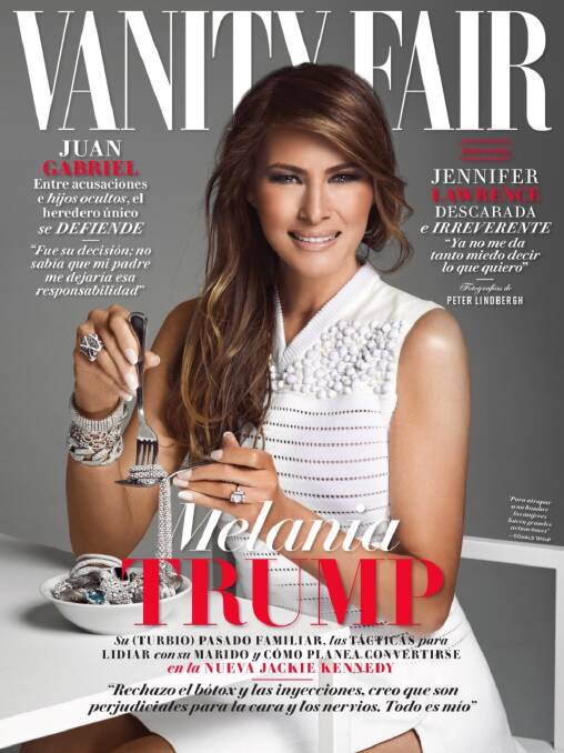 Melania Trump on the cover of February's <i>Vanity Fair</i> Mexico. Photo: Vanity Fair Mexico