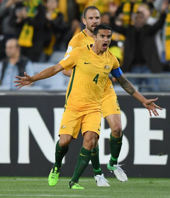 Tim Cahill is renowned for his 
 colourful goal celebrations. Photo: AAP