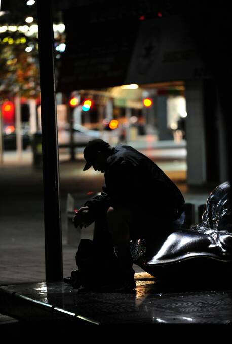A homeless man on Canberra's streets.  Photo: Karleen Minney