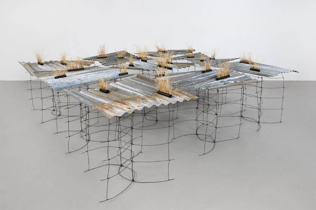 Wendy Teakel, <i>Paddock Remnant </i>in <i>Land trace</i> at Beaver Galleries.  Photo: Supplied