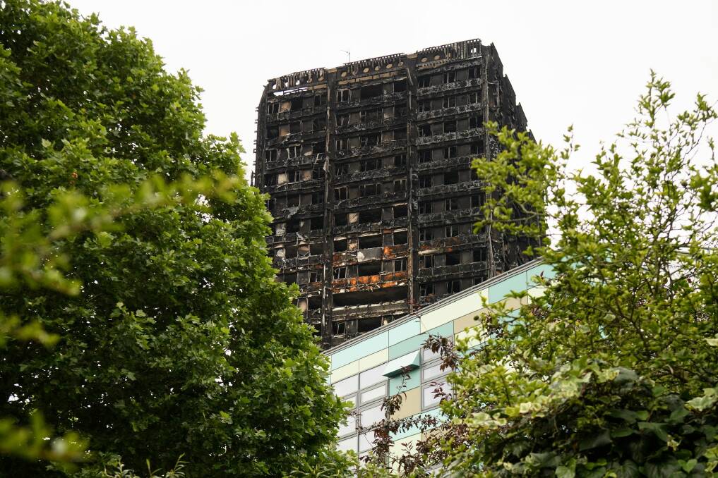 The remains of Grenfell Tower in London after the fire. Photo: Getty Images