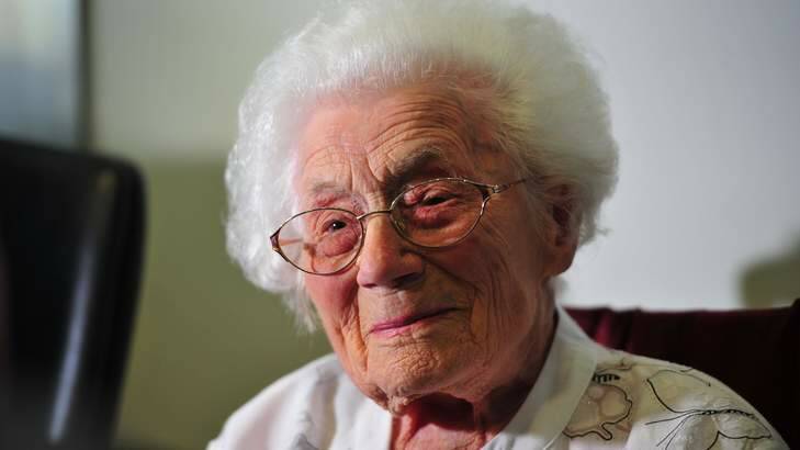 Canberra's oldest citizen Gwen Smith, 105. Photo: Karleen Minney