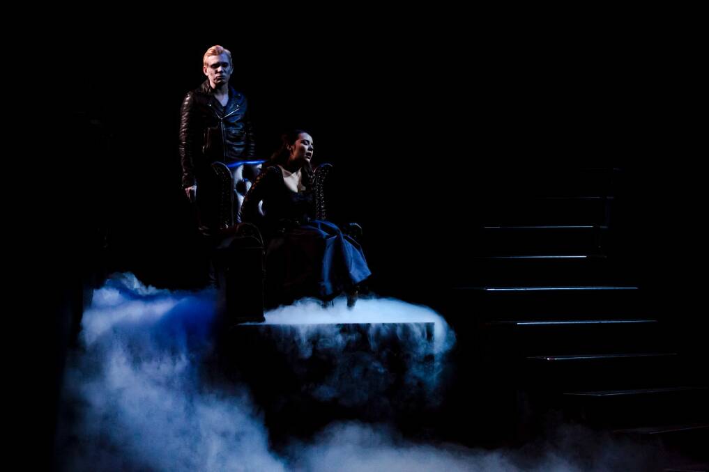 Canberra Theatre Centre presents a shake & stir production, <i>Dracula</i>. Nick Skubij as Dracula, and Nelle Lee as Mina. Photo: Jamila Toderas Photo: Jamila Toderas