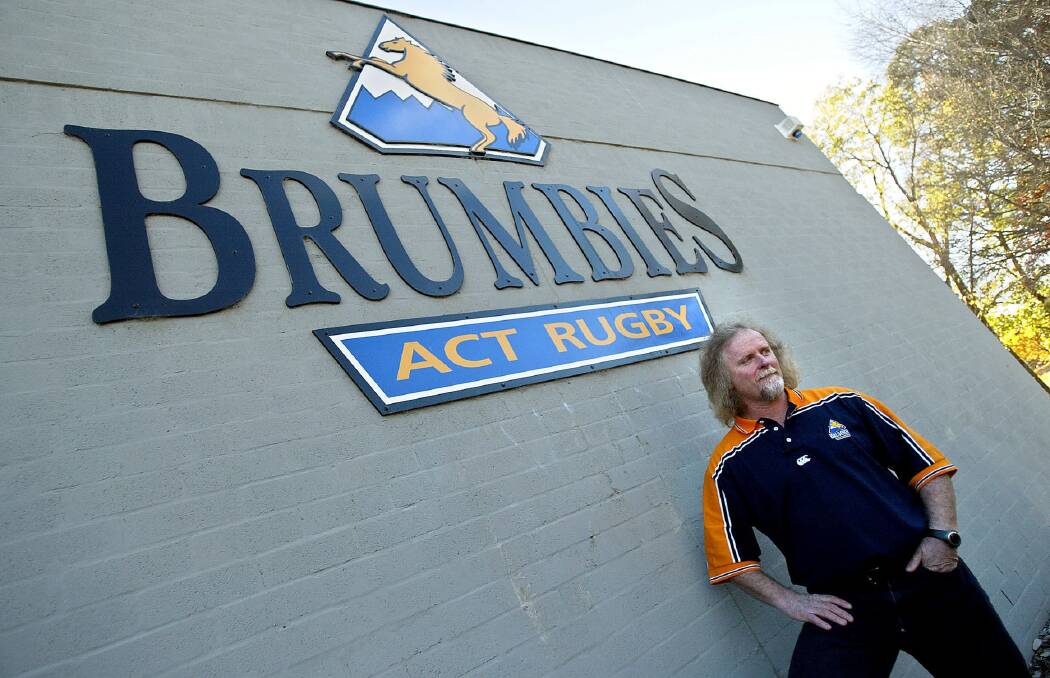 Former ACT Brumbies coach Laurie Fisher in 2004. Photo: Pat Scala