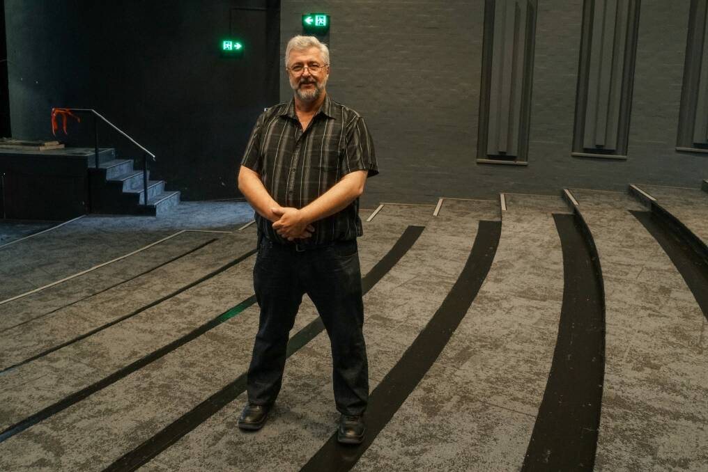 Canberra Theatre Centre building services manager  Neil McRitchie where the theatre's seats used to be.  Photo: David McCarthy