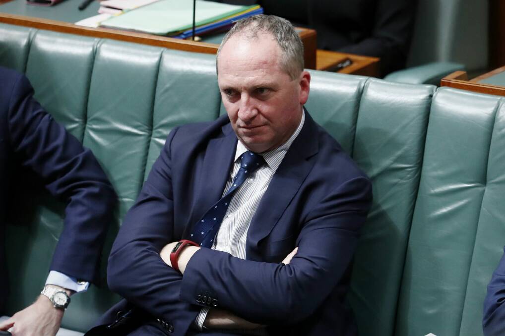 Barnaby Joyce's announcement that he would be referred to the High Court led to tit-for-tat political theatre. Photo: Alex Ellinghausen