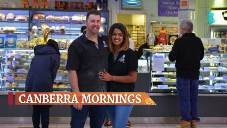 Clinton Sheehan and Shubana Krishnakumar of Erindale Cakery Bakery, one of two Canberra bakeries with award-winning pies. Photo: Supplied