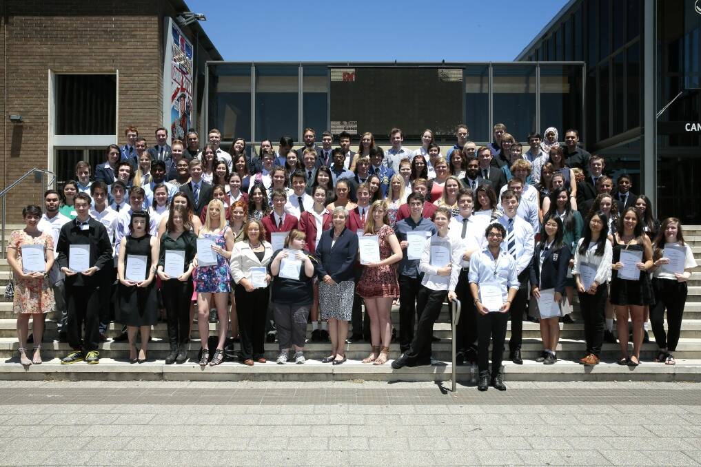  Canberras top students following the ACT Board of Senior Secondary Studies awards. Photo: Jeffrey Chan