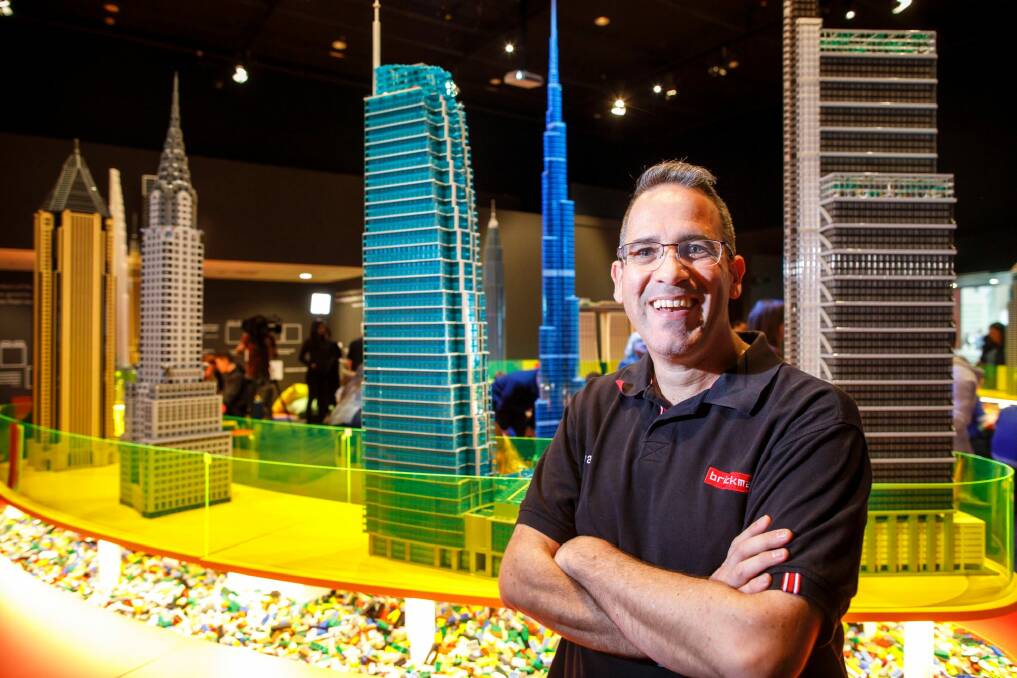 Certified Lego professional Ryan McNaught created the Lego Towers of Tomorrow. Photo: Sitthixay Ditthavong