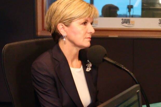 Julie Bishop speaking to 3AW's Neil Mitchell on Tuesday.