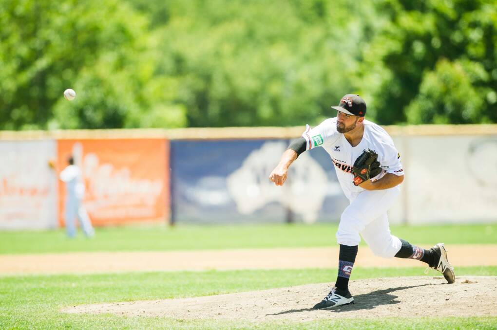 Cavalry pitcher Sean Guinard guided his team to a series win over Perth. Photo: Rohan Thomson