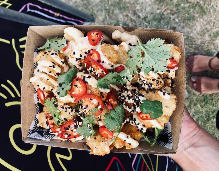 Tom Yum Tater Tots at Chinese Burger Funky Tots at the Night Noodle Markets in Canberra. Photo: Serena Coady