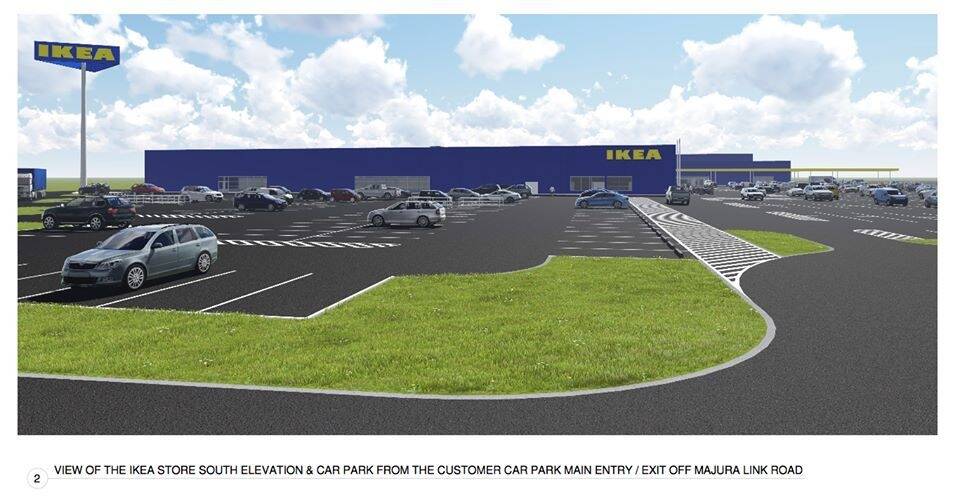 An artists' impression of what Canberra's IKEA store will look like.  Photo: Supplied