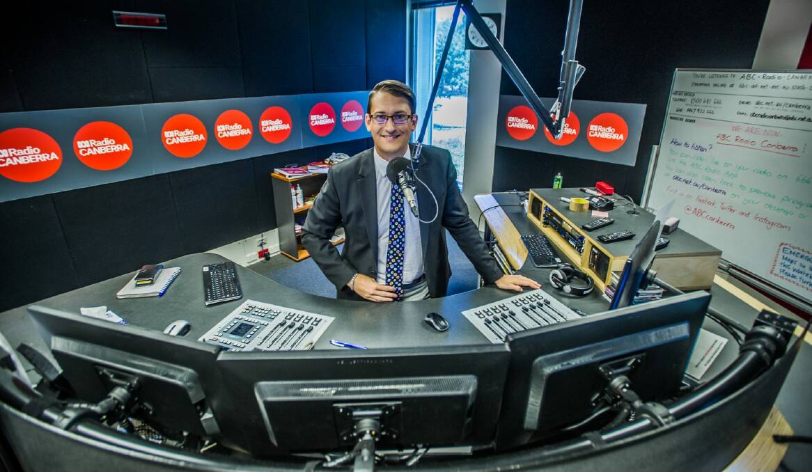 Dan Bourchier  has been doing some digital radio shifts ahead of starting breakfast on ABC Radio Canberra. Photo: Kalreen Minney