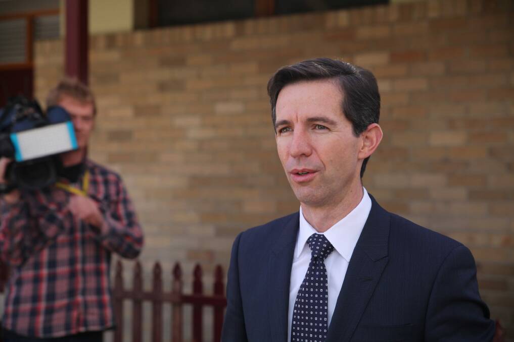 Education minister Simon Birmingham said schools in Queanbeyan-Palerang would get a funding increase of $76.2 million over the next decade. Photo: James Hall