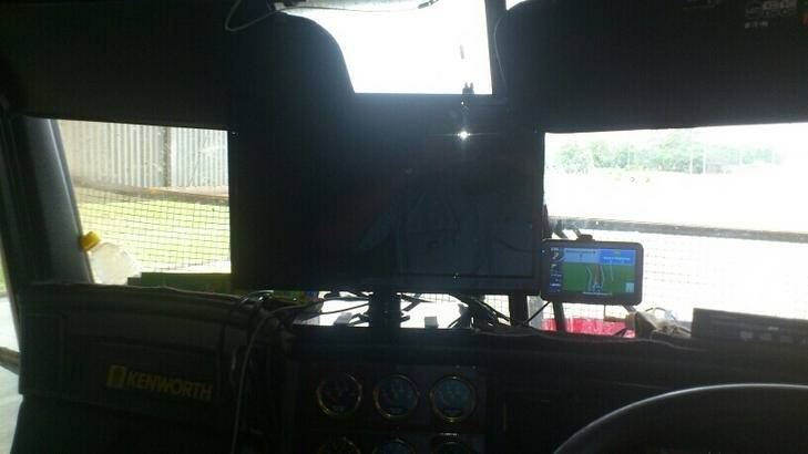 A truck set up, complete with television. Photo: supplied