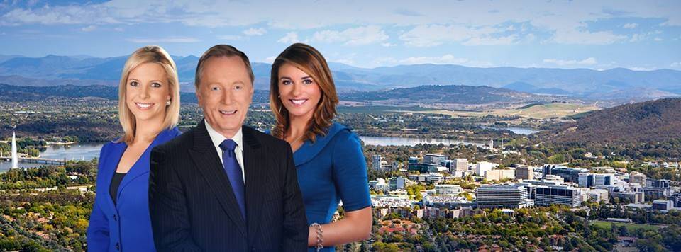 Country view: Wollongong-based Geoff Phillips, Amy Duggan and Hannah McEwan present WIN News for Canberra, the Illawarra and  regional NSW.  Photo: Facebook/WIN News Canberra