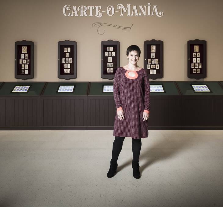 National Portrait Gallery curator Joanna Gilmour at the Carte-O-Mania exhibition which runs until April 22, 2019.
 Photo: Mark Mohell