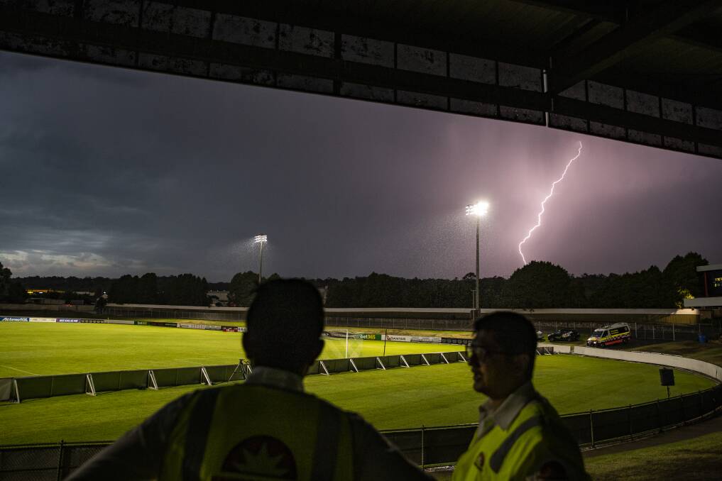 Lighting strikes forced the W-League clash between Canberra United and Melbourne Victory to be abandoned Photo: Sitthixay Ditthavong