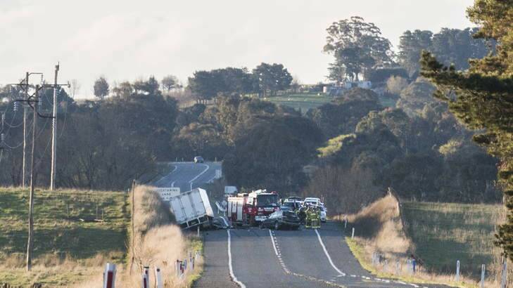 An accident on the Barton Highway about 4km past Hall has closed the road in both directions.