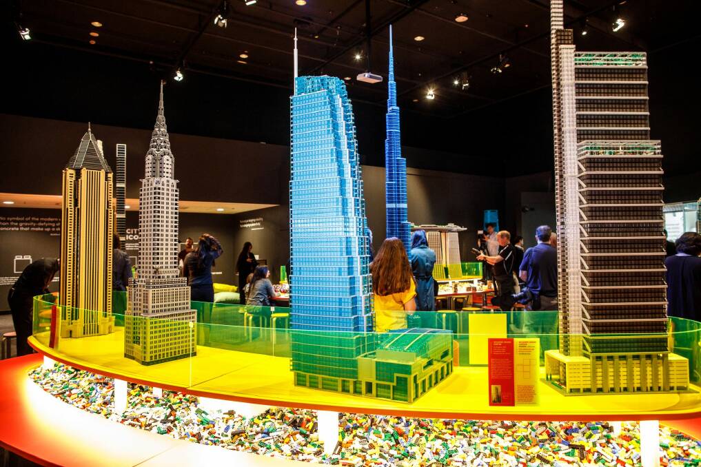 The American section of the Lego Towers of Tomorrow exhibition at the National Museum of Australia Photo: Sitthixay Ditthavong