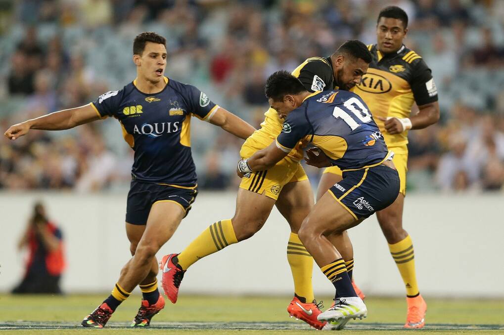 Ngani Laumape made his Super Rugby debut against the Brumbies last year. Photo: Mark Metcalfe