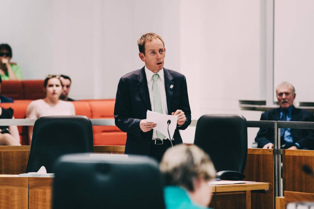 Corrections minister Shane Rattenbury launched the new 'ngurrambai' bail support trial on Thursday. Photo: Jamila Toderas