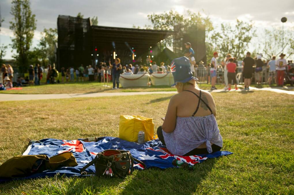 Family and friends gather on Regatta Point for the Australia day celebrations.  Photo: Jay Cronan