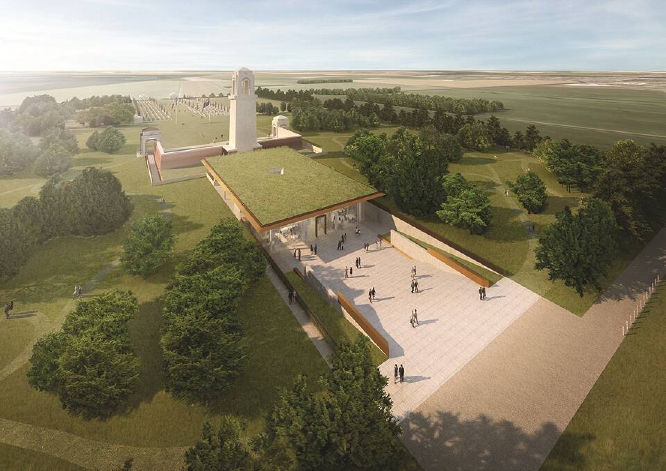 An artists impression of the  Sir John Monash Centre, France which sits behind the Australian National Memorial. Photo: Supplied