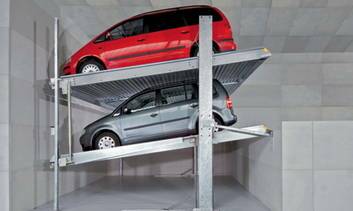 A double car lift. Similar car lifts will be included in a new development on the Kingston Foreshore. Photo: Supplied