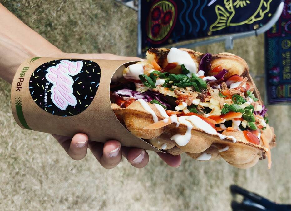 The vegetarian puffle at POKLOL at the Night Noodle Markets in Canberra. Photo: 	Serena Coady
