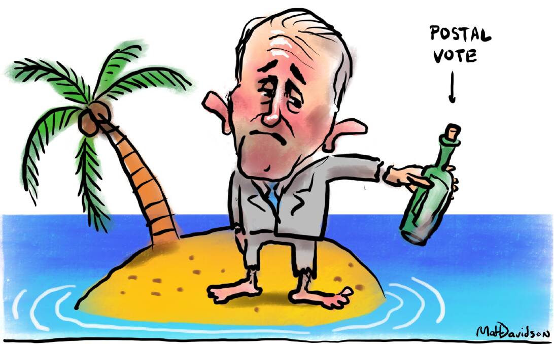 Malcolm Turnbull is all at sea on same-sex marriage. Illustration: Matt Davidson