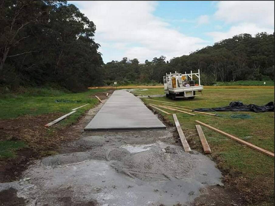 The council has started building a three-metre wide path that runs through an off-lead dog area. Photo: Andrew Darby