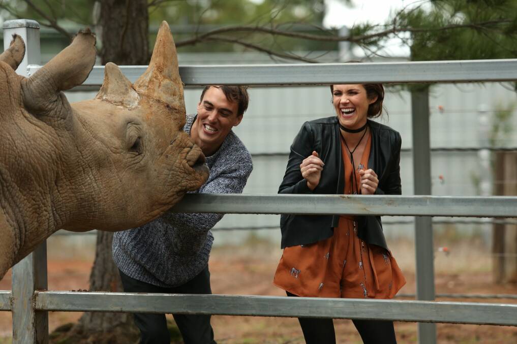 <i>The Bachelorette</i>'s Georgia Love and Courtney Dober enjoyed a date at the Canberra Zoo and Aquarium. Photo: Supplied