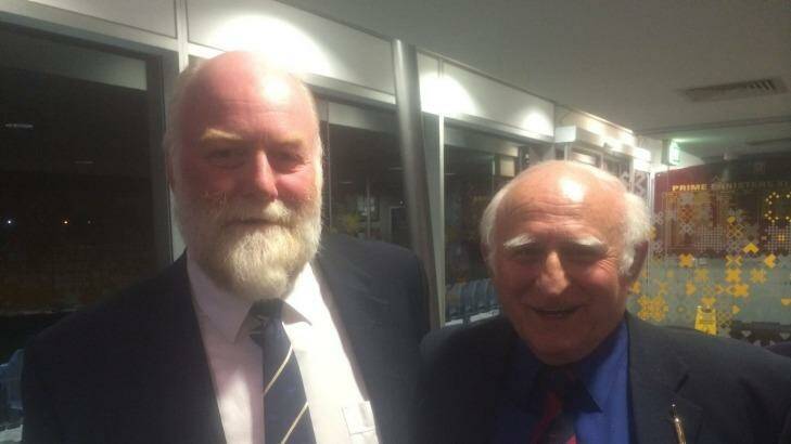Cricket ACT life members Murray Radcliffe and Jim Meszes.