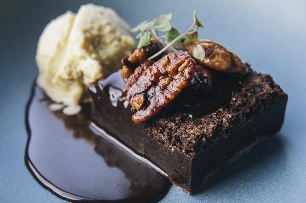 Chocolate brownie at Walt and Burley. Photo: Rohan Thomson