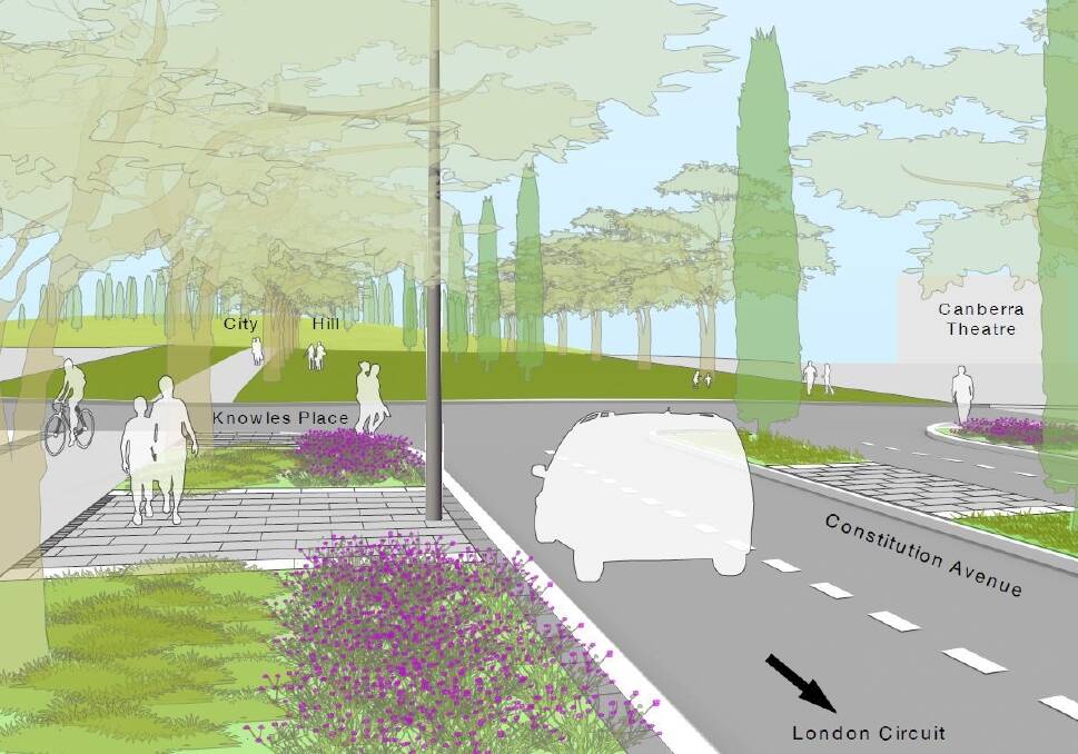 An artist's impression of work under way at Constitution Avenue. Photo: Supplied