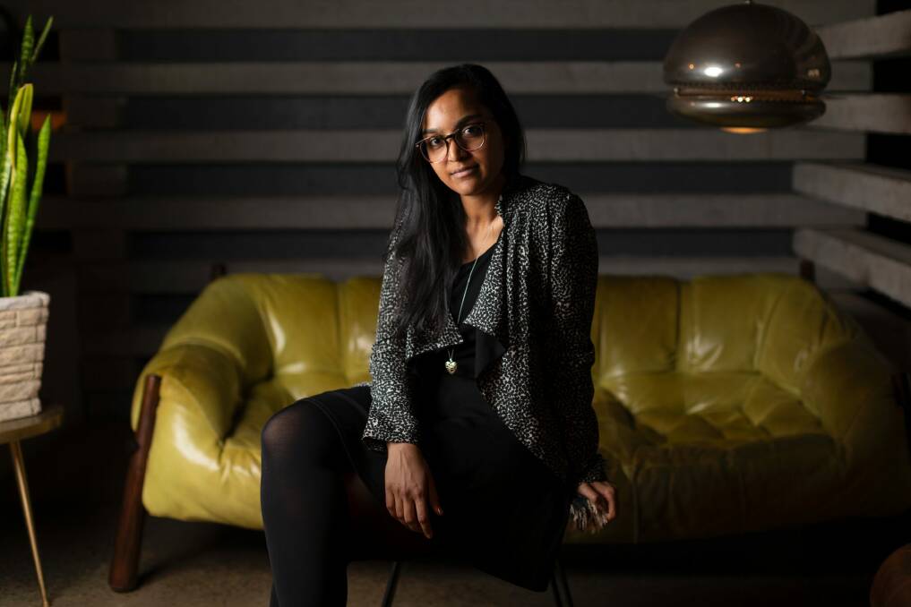 Writer Zoya Patel (at Monster Bar and Restuarant) in Canberra.  Photo: Sean Davey 