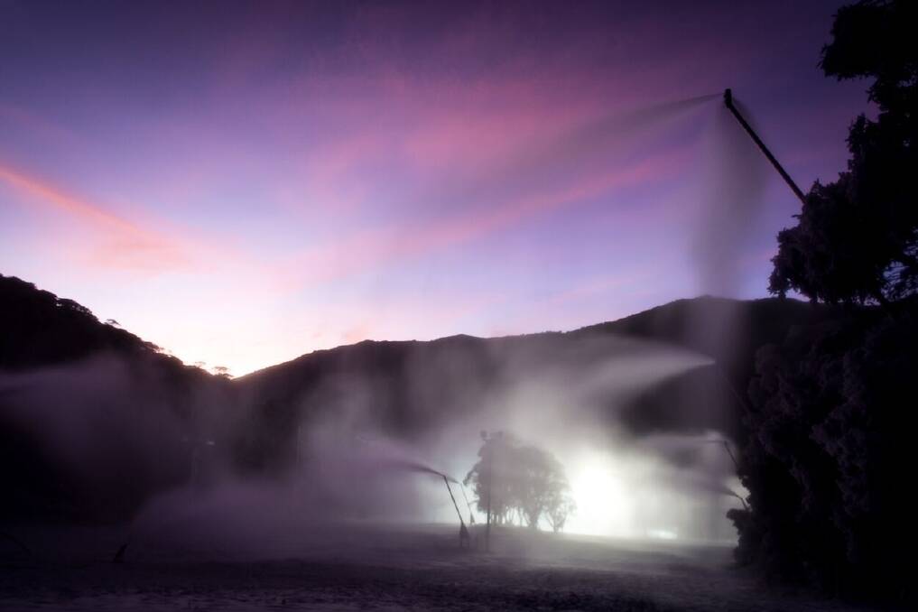 The snow machines in action at Thredbo over the weekend. Photo: Thredbo