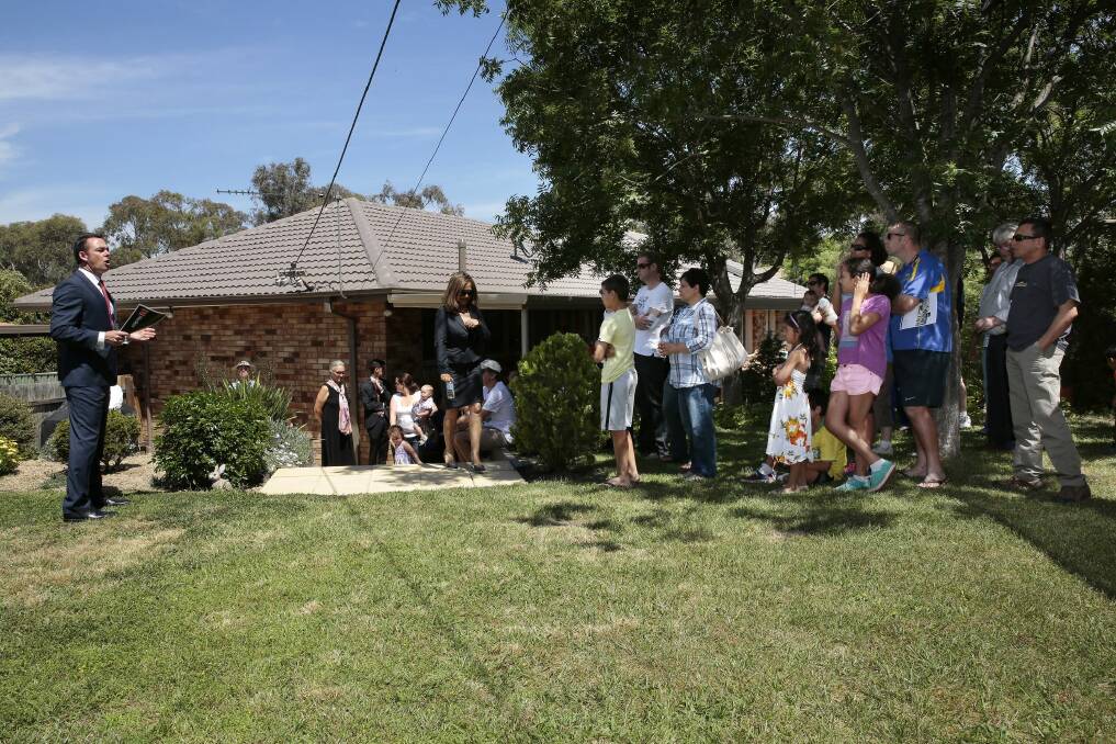 Going going: 149 Langdon Avenue in Wanniassa was sold for $605,000 by L.J. Hooker Tuggeranong.  Photo: Jeffrey Chan
