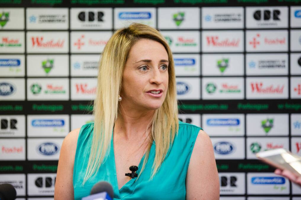 Canberra United coach Heather Garriock is the exception to the rule in soccer coaching.  Photo: Jamila Toderas
