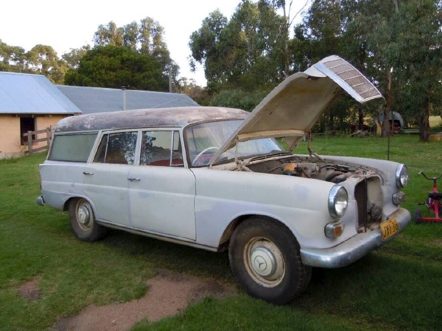The Mercedes wagon as it was when found in a Southern Highlands barn.
